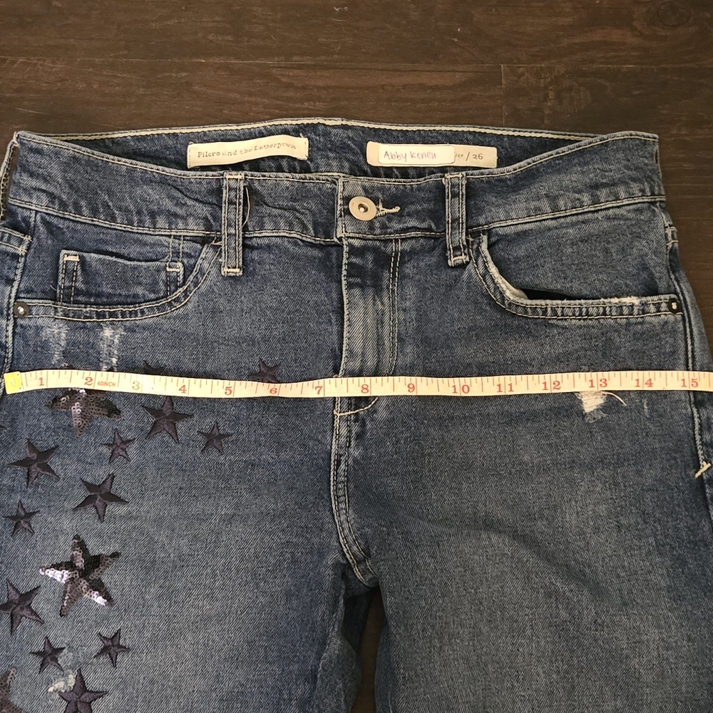 Anthropologie Pilcro and the Letterpress Embroidered Star Slim Boyfriend jeans. - Picture 10 of 10